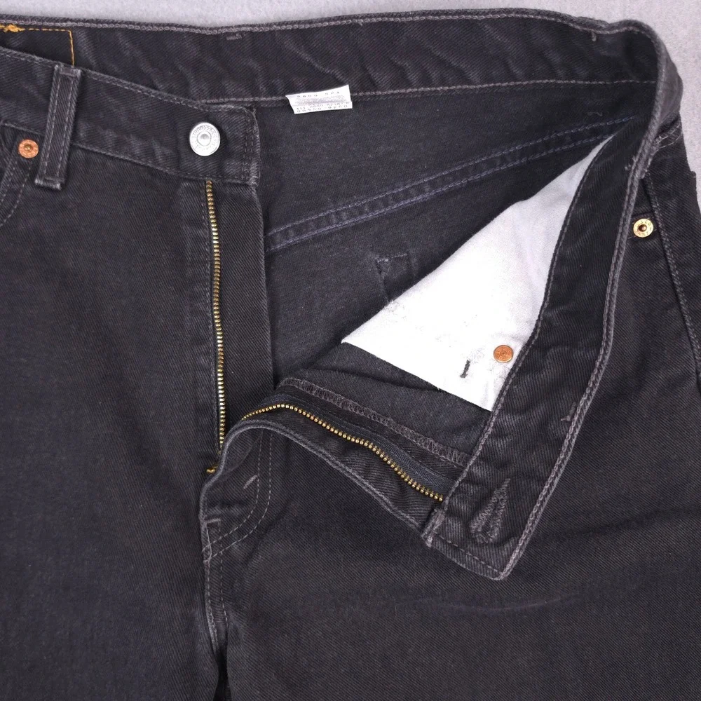 Levis 550 Jeans Relaxed Fit Black 36x32 Cotton Tapered Leg Vintage 90s Style